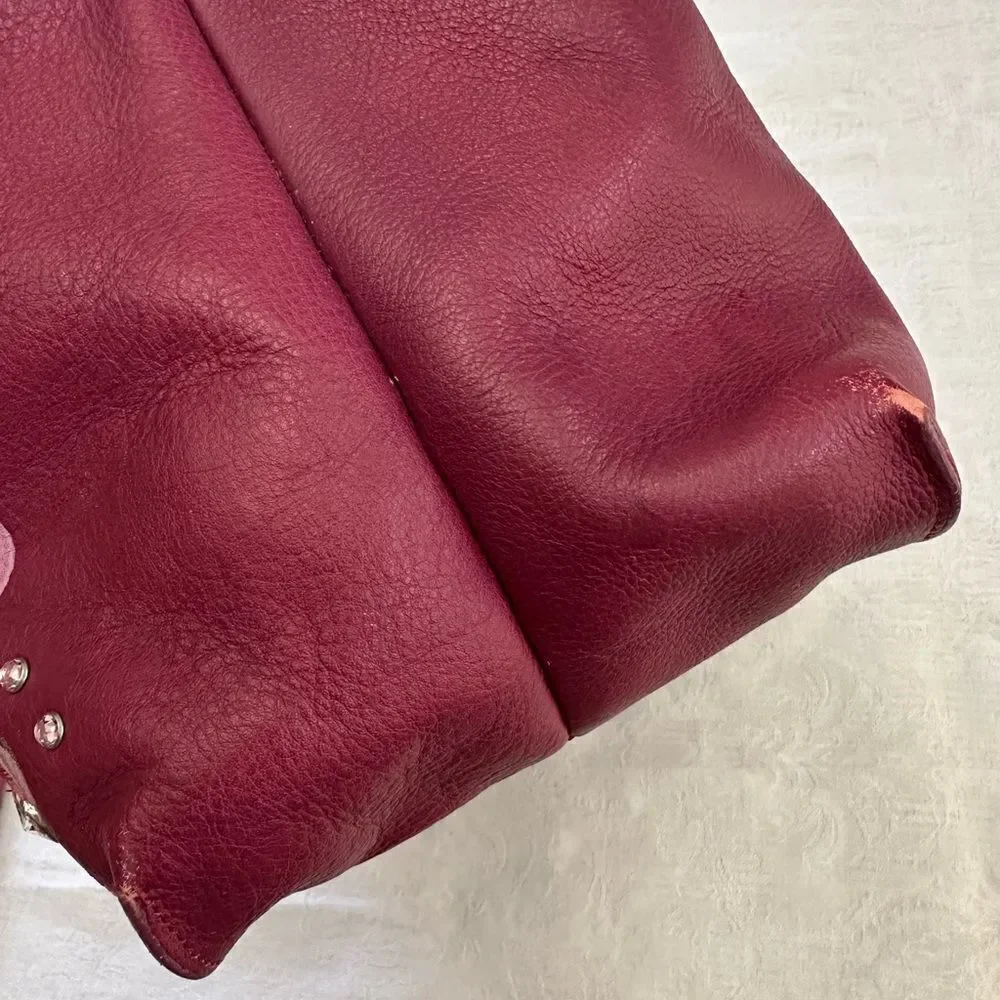 Gianfranco Sisti Floral Embellished Italian Leather Bag Purse Pocketbook